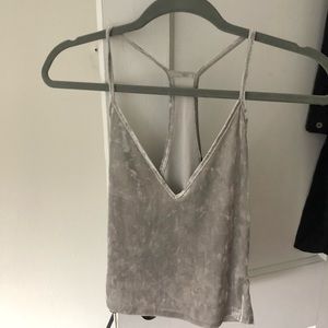 Silver velvet tank top